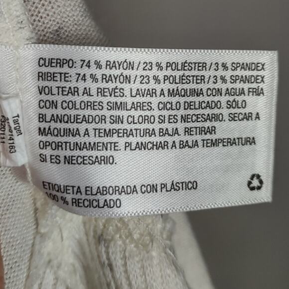 Knox Rose Sz XXL Oversized Pullover Cream V-neck Asymmetrical Raw Hem Sweater - Picture 10 of 13